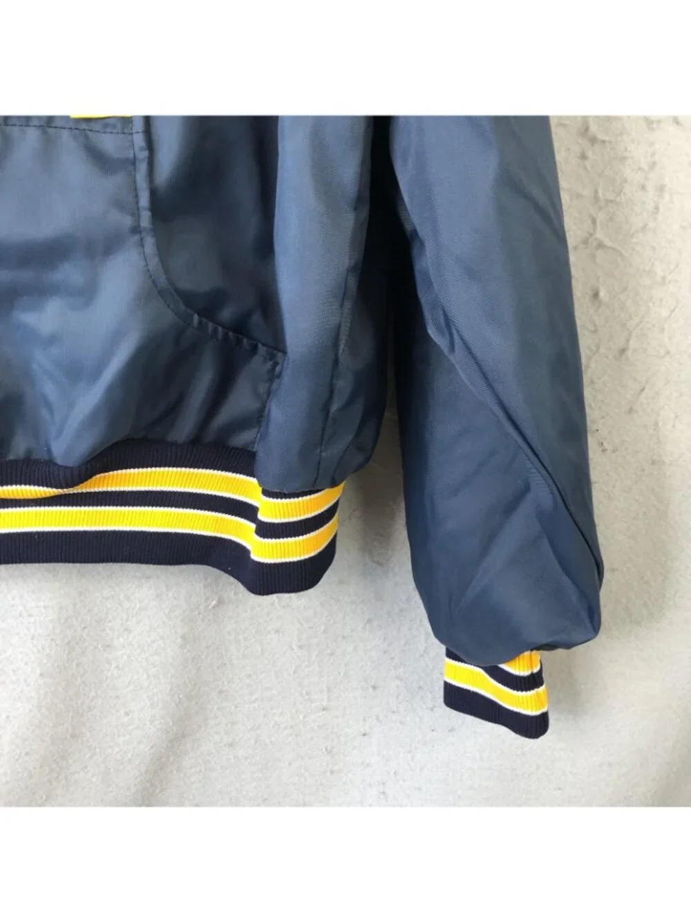 Vintage Michigan Bell Campboree Jacket Mens Large Blue Nylon 1/4 Zip Windbreaker